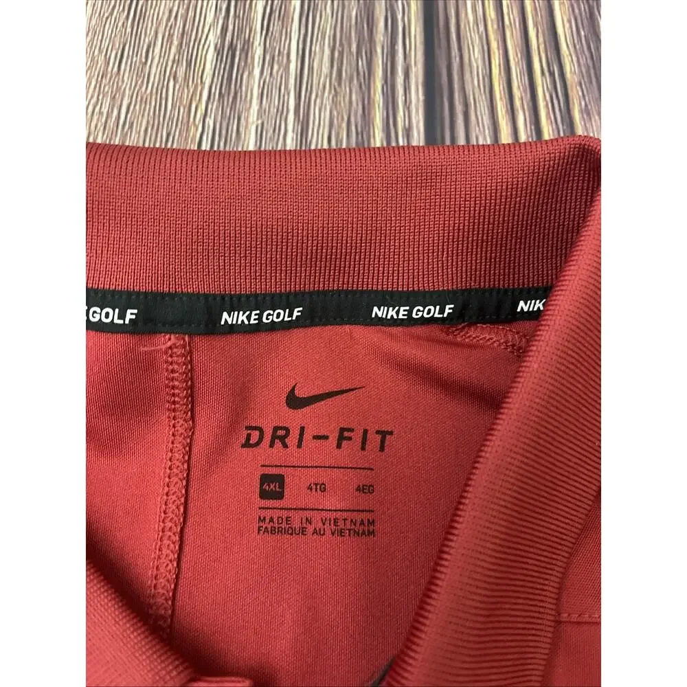 NWT Nike Shirt Men’s Size 4XL Polo Dri-Fit Polo Red Golf Short Sleeve